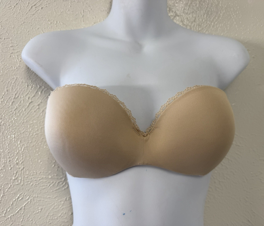 Vanity Fair Underwire Pushup Strapless 36A Gel Touch Women Bra Beige 2111121
